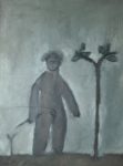 L’uomo e l’albero, 1985 olio su tela  Pierfranceschi